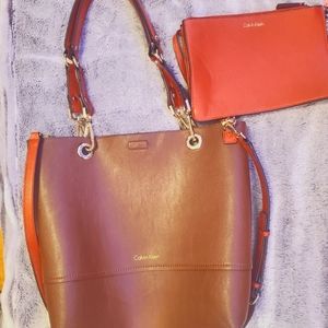 Calvin Klein Sonoma Tote Peach/Brown